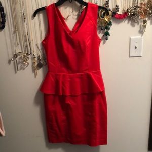 Red dress with ruffle detail